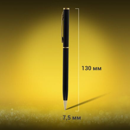 Ручка подарочная шариковая BRAUBERG "Slim Black", корпус черный, узел 1 мм, линия письма 0,7 мм, синяя, 141402 Ручка подарочная шариковая BRAUBERG "Slim Black", корпус черный, узел 1 мм, линия письма 0,7 мм, синяя, 141402