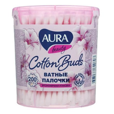 Ватные палочки КОМПЛЕКТ 200 шт., AURA, пластиковый стакан, 20803, 13144 Ватные палочки КОМПЛЕКТ 200 шт., AURA, пластиковый стакан, 20803, 13144