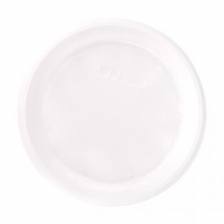 Одноразовые тарелки плоские, КОМПЛЕКТ 100 шт., пластик, d=220 мм, СТАНДАРТ, белые, ПП, холодное/горячее, LAIMA, 602649