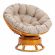 Кресло-качалка Папасан/Papasan (W 23/01 B) /с подушкой/ 115х78х104см, коньячный, подушка рогожка, меланж