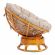 Кресло-качалка Папасан/Papasan (W 23/01 B) /с подушкой/ 115х78х104см, коньячный, подушка рогожка, меланж