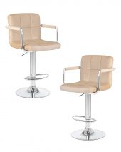 Набор 2 шт Стул барный DOBRIN KRUGER ARM, бежевый велюр (MJ9-10) Набор 2 шт Стул барный DOBRIN KRUGER ARM, бежевый велюр (MJ9-10)