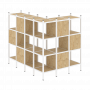 Loft Угловой внешний стеллаж наборный VR.L-52 Тиквуд светлый/Белый металл 1694*1278*1458