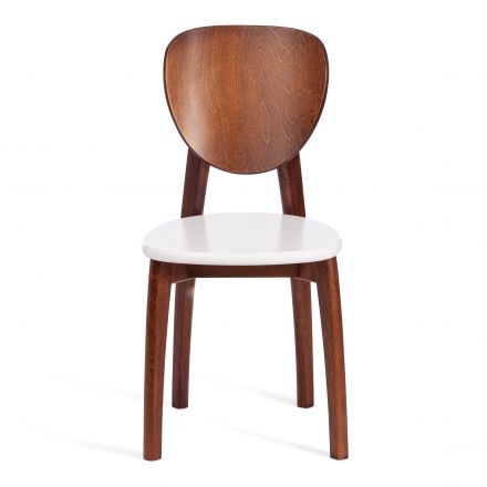 Стул Tetchair DIAMANTE жесткое сидение бук, 42 х 42 х 85 см, коричневый / белый