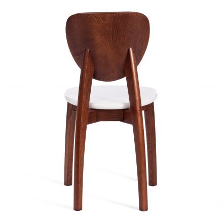 Стул Tetchair DIAMANTE жесткое сидение бук, 42 х 42 х 85 см, коричневый / белый