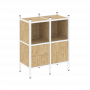 Loft Прямой стеллаж наборный VR.L-02 Тиквуд светлый/Белый металл 862*446*1047 Loft Прямой стеллаж наборный VR.L-02 Тиквуд светлый/Белый металл 862*446*1047