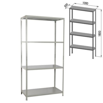 Стеллаж металлический BRABIX "MS KD-180/50-4", 1800х1000х500 мм, 4 полки, сборная стойка, 291116, S240BR145402 Стеллаж металлический BRABIX "MS KD-180/50-4", 1800х1000х500 мм, 4 полки, сборная стойка, 291116, S240BR145402
