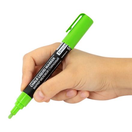 Маркер меловой CHALK LIQUID MARKER, ЗЕЛЕНЫЙ, 3 мм, стираемый, BRAUBERG "CHALK", 152587 Маркер меловой CHALK LIQUID MARKER, ЗЕЛЕНЫЙ, 3 мм, стираемый, BRAUBERG "CHALK", 152587
