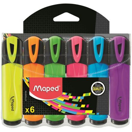 Набор текстовыделителей Maped FLUO PEP'S CLASSIC 1-5 мм, 6цв/наб,742557