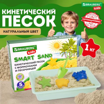 Кинетический Умный песок "Морские фантазии" с песочницей и формочками, 1 кг, BRAUBERG KIDS, 664919 Кинетический Умный песок "Морские фантазии" с песочницей и формочками, 1 кг, BRAUBERG KIDS, 664919