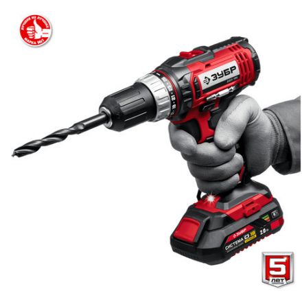 Дрель-шуруповерт безударная АККУМУЛЯТОРНАЯ, с двумя аккумуляторами 2 Ач, 18 В, ЗУБР ДШЛ-185-22 Дрель-шуруповерт безударная АККУМУЛЯТОРНАЯ, с двумя аккумуляторами 2 Ач, 18 В, ЗУБР ДШЛ-185-22