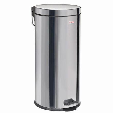 Ведро мусорное с педалью 30 литров "Classic", ЗЕРКАЛЬНОЕ, нержавеющая сталь, со съемным внутренним ведром, LAIMA, 232263