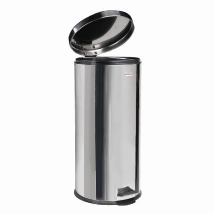 Ведро мусорное с педалью 30 литров "Classic", ЗЕРКАЛЬНОЕ, нержавеющая сталь, со съемным внутренним ведром, LAIMA, 232263