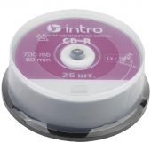 Носители информации CD-R INTRO 52X 700MB Cakebox 25 шт. в упаковке