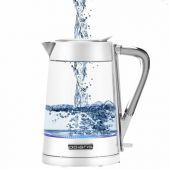 Чайник POLARIS PWK 1715 CGL, 1,7 л, 1850-2200 Вт, закрытый нагревательный элемент, стекло, белый, 54125, PWK 1715 CGL w Чайник POLARIS PWK 1715 CGL, 1,7 л, 1850-2200 Вт, закрытый нагревательный элемент, стекло, белый, 54125, PWK 1715 CGL w