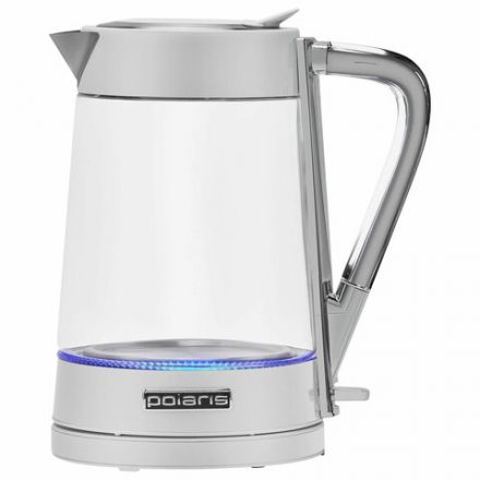 Чайник POLARIS PWK 1715 CGL, 1,7 л, 1850-2200 Вт, закрытый нагревательный элемент, стекло, белый, 54125, PWK 1715 CGL w Чайник POLARIS PWK 1715 CGL, 1,7 л, 1850-2200 Вт, закрытый нагревательный элемент, стекло, белый, 54125, PWK 1715 CGL w