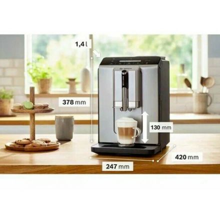 Кофемашина BOSCH TIE20301, 1300 Вт, объем 1,4 л, автокапучинатор, серебристая/черная Кофемашина BOSCH TIE20301, 1300 Вт, объем 1,4 л, автокапучинатор, серебристая/черная
