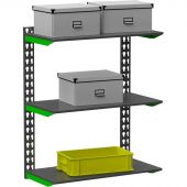 Стеллаж металлический модульный Metalex FLY 1000х800х400 (3 полки)сер-зел