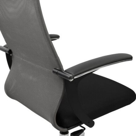 Кресло офисное BRABIX PREMIUM "Ultimate EX-801" хром, плотная двойная сетка Х2, черное/серое, 532918 Кресло офисное BRABIX PREMIUM "Ultimate EX-801" хром, плотная двойная сетка Х2, черное/серое, 532918