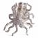 Подсвечник Secret de Maison Октопус3/Octopus3 (мод. 3923) алюминиевый сплав, 24,5х11,5х11см, серебряный