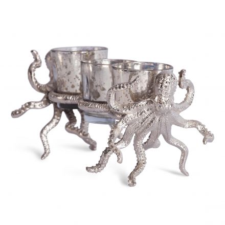 Подсвечник Secret de Maison Октопус3/Octopus3 (мод. 3923) алюминиевый сплав, 24,5х11,5х11см, серебряный