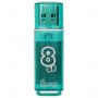 Флеш-диск 8 GB, SMARTBUY Glossy, USB 2.0, зеленый, SB8GBGS-G
