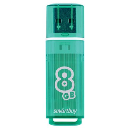Флеш-диск 8 GB, SMARTBUY Glossy, USB 2.0, зеленый, SB8GBGS-G