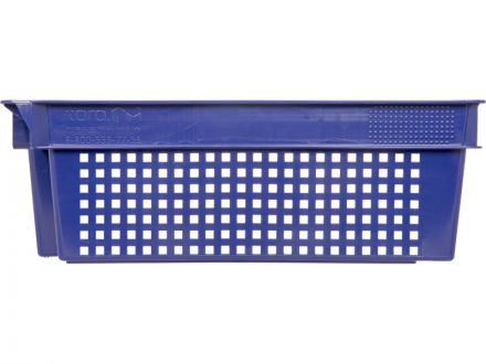 Ящик 600х400х200 1,5кг. дно сплошное, стенки перфорированные  синий