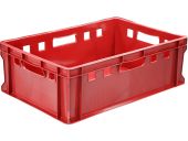 Ящик мясной 600х400х200 сплошной Е2 красный Ящик мясной 600х400х200 сплошной Е2 красный
