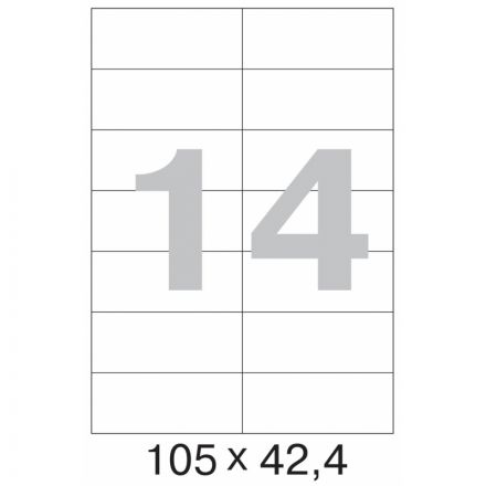Этикетки самоклеящиеся Promega label (Комус) 105х42,4 мм 14 штук на листе белые (100 листов в упаковке)
