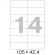 Этикетки самоклеящиеся Promega label (Комус) 105х42,4 мм 14 штук на листе белые (100 листов в упаковке)