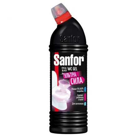 Средство для туалета Sanfor WC "Special Black", гель, 750мл Средство для туалета Sanfor WC "Special Black", гель, 750мл