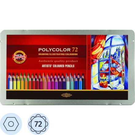Карандаши цветные художеств. KOH-I-NOOR POLYCOLOR 72 цв/наб 3827072001PL