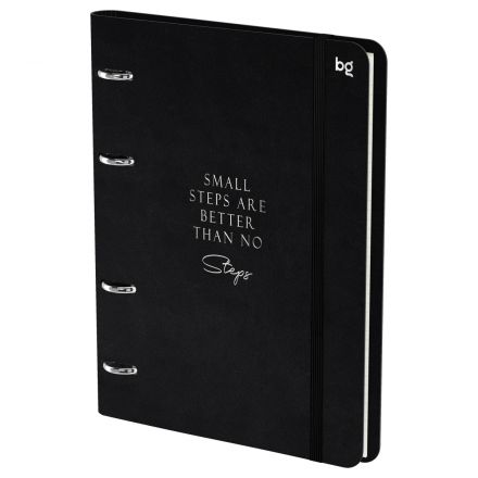 Тетрадь на кольцах А5, 120л., кожзам, BG "Моно. Черный", иск. кожа, тиснение фольгой, на резинке Тетрадь на кольцах А5, 120л., кожзам, BG "Моно. Черный", иск. кожа, тиснение фольгой, на резинке
