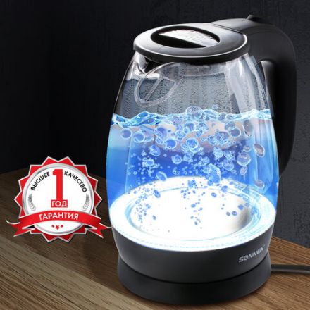 Чайник SONNEN KT-1786, 1,7 л, 2200 Вт, закрытый нагревательный элемент, стекло, 453422 Чайник SONNEN KT-1786, 1,7 л, 2200 Вт, закрытый нагревательный элемент, стекло, 453422