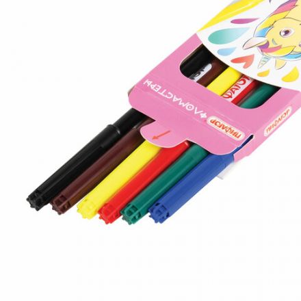 Фломастеры ПИФАГОР "ЕДИНОРОГ", 6 цветов, вентилируемый колпачок, 152447 Фломастеры ПИФАГОР "ЕДИНОРОГ", 6 цветов, вентилируемый колпачок, 152447