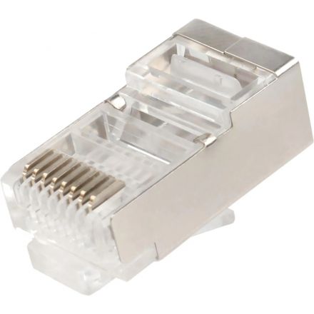 Вилка Cablexpert RJ-45 (8P8C) PLUG5SP кат5e экр, 30 микрон, (100 шт.), пак Вилка Cablexpert RJ-45 (8P8C) PLUG5SP кат5e экр, 30 микрон, (100 шт.), пак
