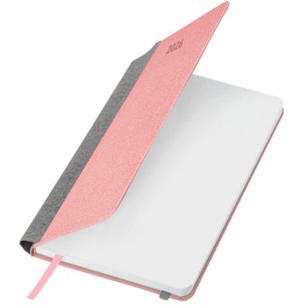 Ежедневник датированный 2026 А5 138x213 мм, BRAUBERG "Mosaic", под кожу, карман для ручки, розовый, 117115