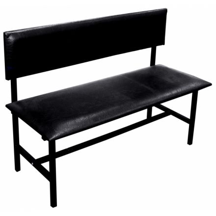 Банкетка UD_со спинкой Берта+ БМ-6 1800 карк. черн к/з-