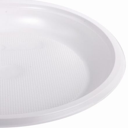 Одноразовые тарелки десертные, КОМПЛЕКТ 100 шт., пластик, d=165 мм, СТАНДАРТ, белые, ПП, холодное/горячее, LAIMA, 607388