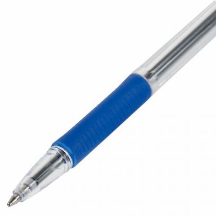 Ручка шариковая с грипом BRAUBERG "ULTRA GT", СИНЯЯ, корпус прозрачный, линия 0,5 мм, 144051 Ручка шариковая с грипом BRAUBERG "ULTRA GT", СИНЯЯ, корпус прозрачный, линия 0,5 мм, 144051