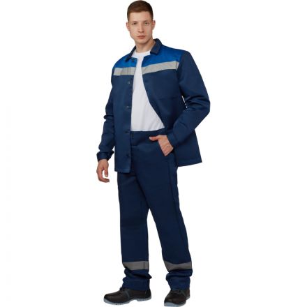 Костюм рабочий летний муж. л16-КБР с СОП син/вас (р.68-70) 182-188