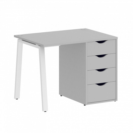Home Office Стол письменный VR.SP-3-98.4.A Серый/Белый металл 980*720*750 Home Office Стол письменный VR.SP-3-98.4.A Серый/Белый металл 980*720*750