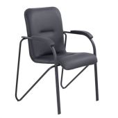 Кресло для приемных и переговорных BRABIX "Samba CF-107", черный каркас, кожзам черный, собранное, 533189 Кресло для приемных и переговорных BRABIX "Samba CF-107", черный каркас, кожзам черный, собранное, 533189