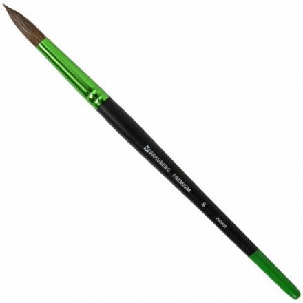 Кисть из ворса пони № 8, BRAUBERG PREMIUM, 200987 Кисть из ворса пони № 8, BRAUBERG PREMIUM, 200987