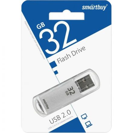 Флеш-память SmartBuy V-Cut 32 Gb USB 2.0 серебристая Флеш-память SmartBuy V-Cut 32 Gb USB 2.0 серебристая