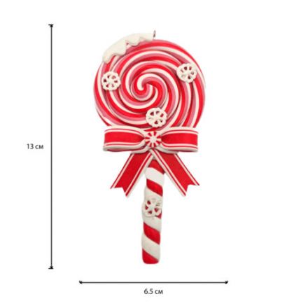 Украшение ёлочное (1 шт.) "Леденцы", 6,5х13 см, полимерная глина, ассорти 2 дизайна, ЗОЛОТАЯ СКАЗКА, 592407