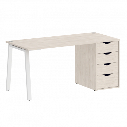 Home Office Стол письменный VR.SP-3-158.4.A Денвер светлый/Белый металл 1580*720*750