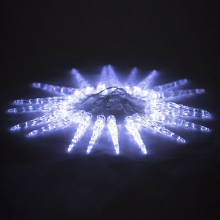 Электрогирлянда-нить комнатная "Сосульки" 2 м, 20 LED, холодный белый, батарейки, ЗОЛОТАЯ СКАЗКА, 592561