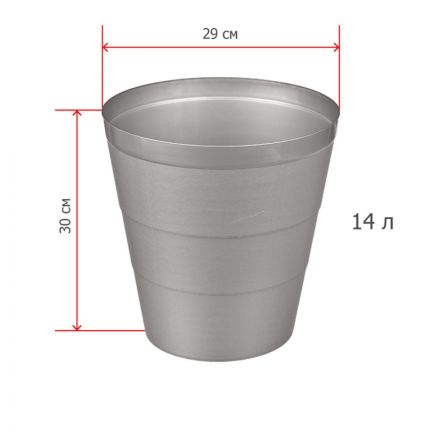 Корзина для мусора 14 л пластик серая (29х30 см)